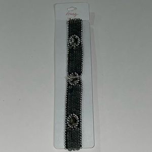 Icing Silver & Gray Sequin & Beaded Elastic Headband
